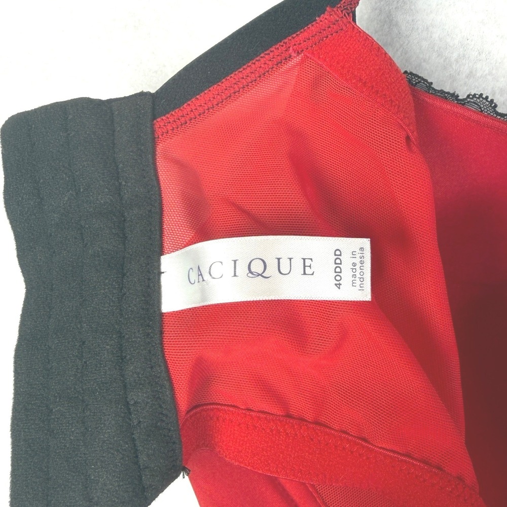 Lane Bryant Cacique Boost Balconette Bra Red Longline 40DDD A83532 Underwire - Picture 9 of 14